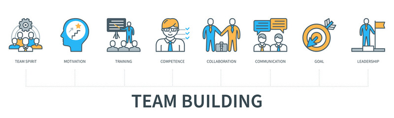 Team building concept infographics