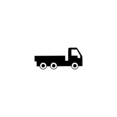 Flatbed, flatbedlorry truck icon in solid black flat shape glyph icon, isolated on white background