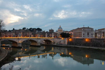 Bridge over the Tiber in Rome