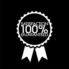 Satisfaction Guaranteed icon isolated on dark background