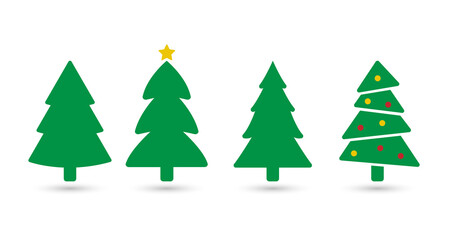 Christmas trees set xmas pine holiday winter icon vector isolated on white background