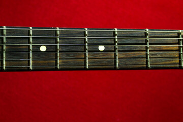 guitar neck. wooden guitar. guitar chords