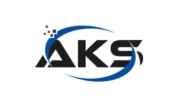 dots or points letter AKS technology logo designs concept vector Template Element