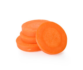 Fototapeta na wymiar Carrots sliced isolated on white background.