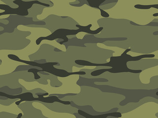 Fototapeta premium Camouflage seamless pattern. Military texture of stains. Abstract background. Print on fabric and clothing. Vector illustration