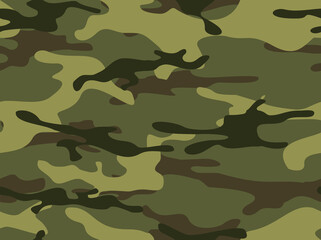 Fototapeta premium Camouflage seamless pattern. Military texture of stains. Abstract background. Print on fabric and clothing. Vector illustration