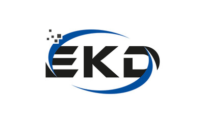 dots or points letter EKD technology logo designs concept vector Template Element