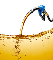Fuel pumping out from a gasoline pump - 3D Rendering - obrazy, fototapety, plakaty