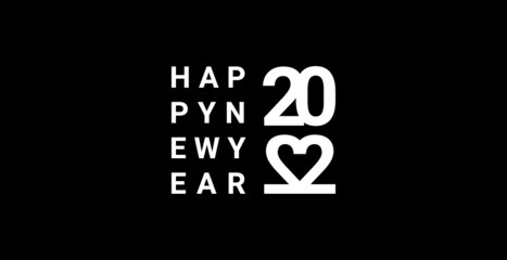 Simple design new year 2022 card vector. Christmas greetings minimalist card typography.