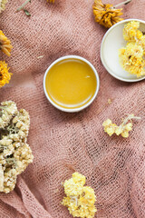natural cosmetic cream-balm for skin and lips, natural cosmetics from herbs, herbal medicine