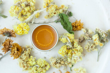 natural cosmetic cream-balm for skin and lips, natural cosmetics from herbs, herbal medicine