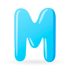 Fototapeta premium Vector isolated template cartoon letter M of the English alphabet.