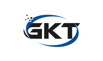 dots or points letter GKT technology logo designs concept vector Template Element