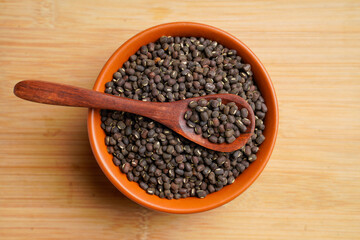 Fresh Black gram or udad in clay bowl