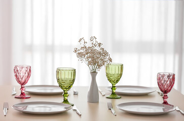 Stylish table setting in dining room