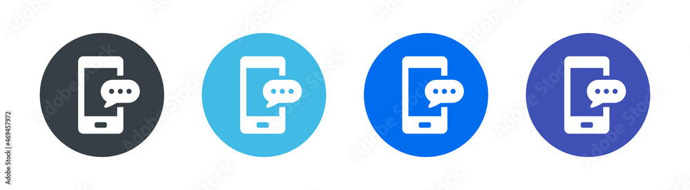 Aufkleber mobile phone text message icon vector illustration