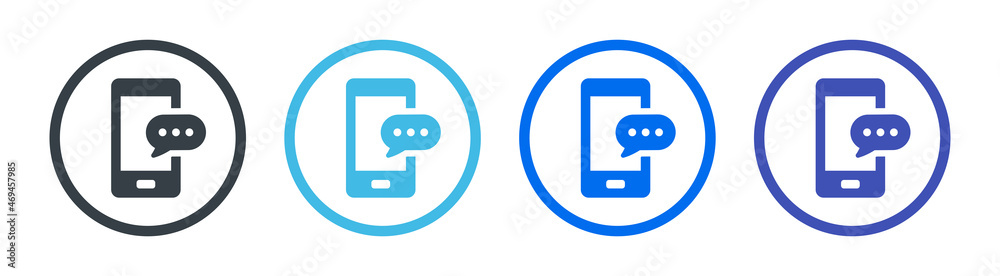 Poster smartphone message phone text icon symbol vector illustration
