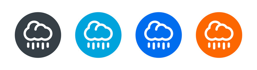 Rain icon. Cloudy weather with rain vector symbol