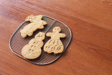 Gingerbread without decorations on table