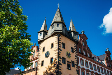 Antique building view in Frankfurt, Germany.