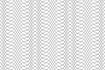 Seamless background with waves. Black curve lines. Wavy illustration. 