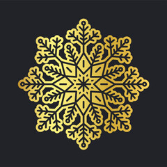 Gold Set vector snowflakes isolated , Ethnic ice cristal ornament, christmas icons, snowflakes for print, design for banner, idea, cover, booklet, print, flyer, card, poster, badge, postcard