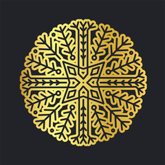 Gold Set vector snowflakes isolated , Ethnic ice cristal ornament, christmas icons, snowflakes for print, design for banner, idea, cover, booklet, print, flyer, card, poster, badge, postcard