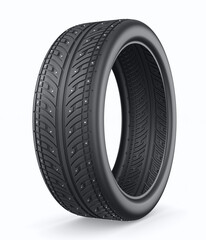 tire with studs on white background. Isolated 3D illustration