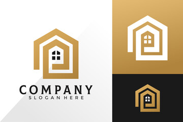 Luxury House Line Logo Design Vector Template