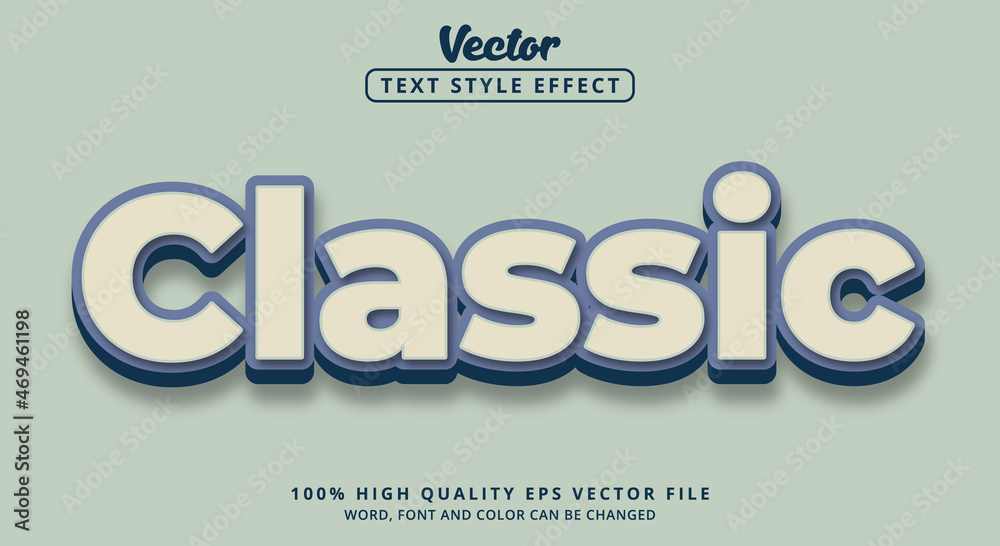 Fototapete editable text effect, classic text with light color style