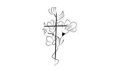 Christian Art design for print or use as poster, card, flyer, tattoo or T Shirt