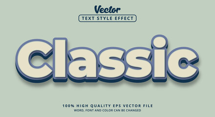 Editable text effect, Classic text with light color style