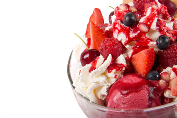 ice cream with fruits