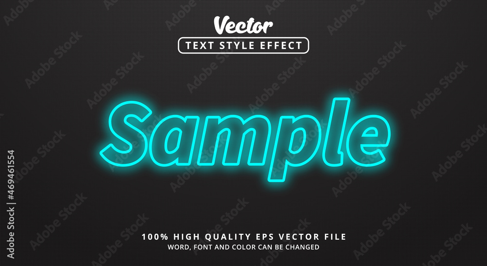 Poster editable text effects, sample text with modern color style and glowing text