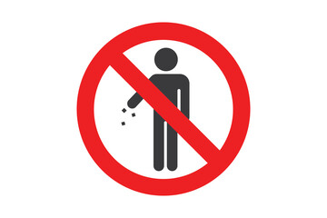 Do not litter sign on white background for website, application, printing, document, poster design, etc. vector EPS10