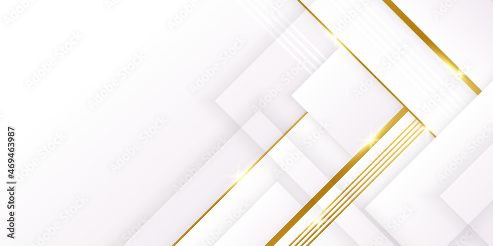 Canvas Prints modern white and gold abstract background. abstract geometric shape white gold background with light