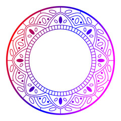 Circle frame in form of mandala. Pattern for Henna Mehndi or tattoo decoration. Decorative ornament in ethnic oriental style, vector illustration.	