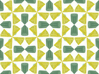 Kaleidoscope Shapes Abstract. Green Artistic