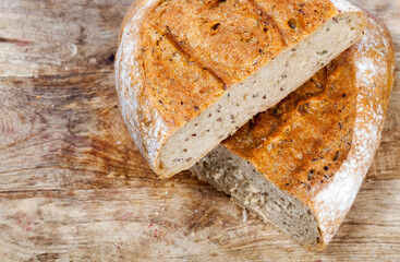 a loaf of light colored bread