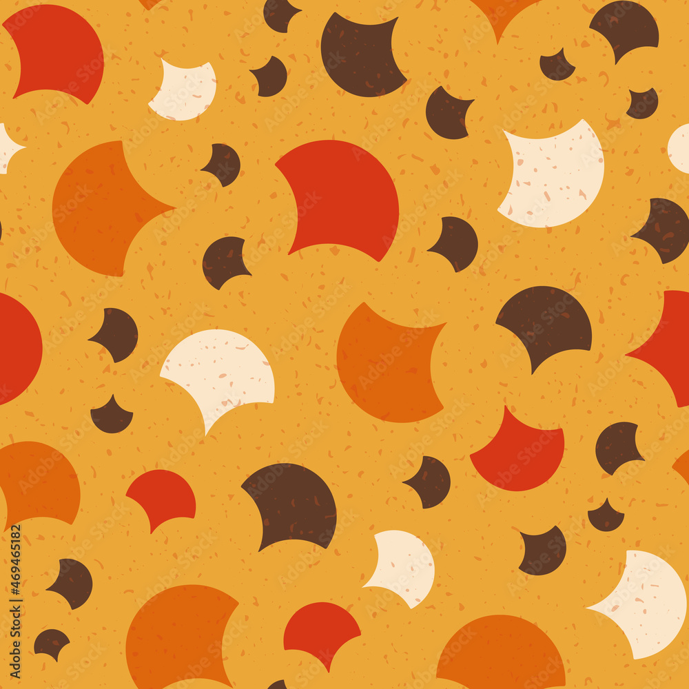 Poster brown, red, off white and orange simple retro pattern with texture vector seamless repeat pattern pr