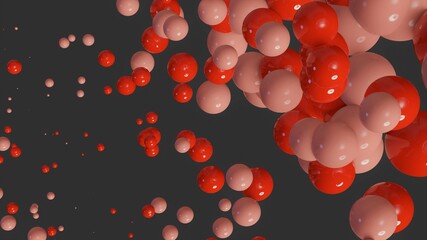 3d abstract glossy molecules romantic Valentines say background. 3d render copy space template for advertising, marketing, companies, business, cover, banner.