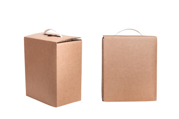Set of two cardboard box with plastic handle