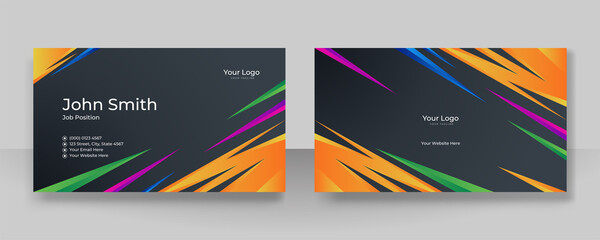 Modern colorful business card design template. Creative elegant and clean business card template with corporate concept and abstract background. Vector illustration