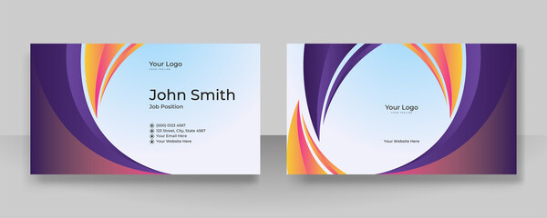 Modern colorful business card design template. Creative elegant and clean business card template with corporate concept and abstract background. Vector illustration