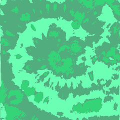 Vector Flower. Aqua Craft Art Decoration. Tie Dye Design. Green Boho Fashion. Bohemian Art. Hand Drawn Boho Rug. Ethnic Print. Summer Fashion. Aqua Textile print.