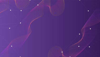 Abstract purple background poster with dynamic. technology network Vector illustration for presentation background.