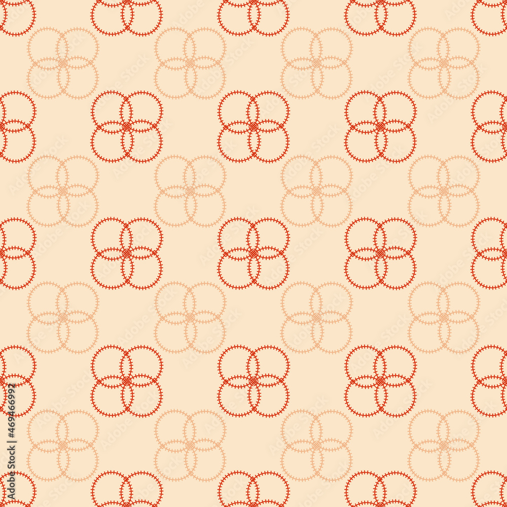 Poster red, off white simple retro clover pattern with texture vector seamless repeat pattern print backgro