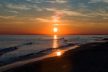 Naklejka premium sunset on the beach