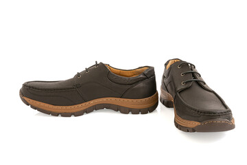 Male fashion leather shoes isolated on a white background, Including clipping path.