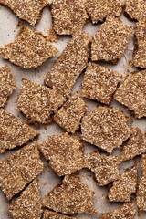 thin and crispy bread close up